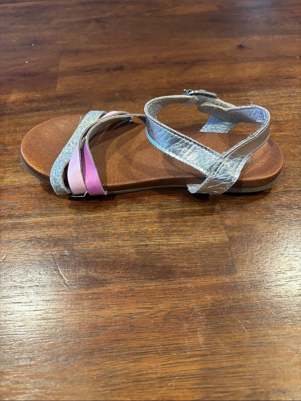 MIA Pink, Light Pink & Silver Glitter Girls' Strappy Sandals size 1